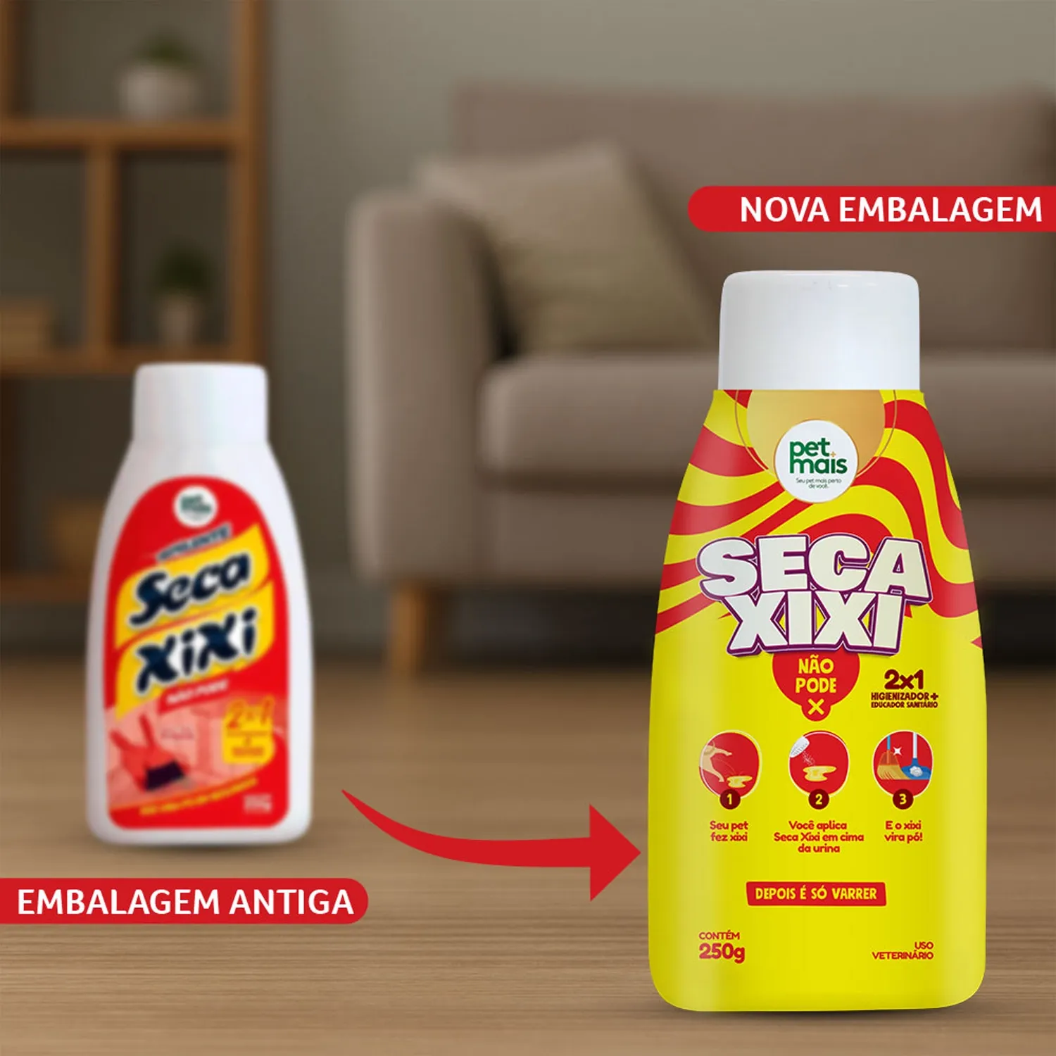 Troca de Embalagem Seca Xixi Repelente Nao Pode